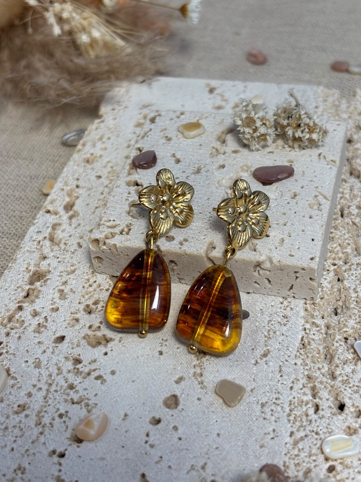 BOUCLES D'OREILLES AMBRE